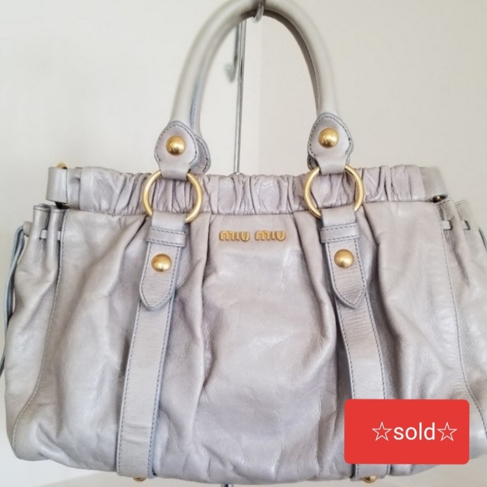 Miu Miu Heather Gray Leather Sachel